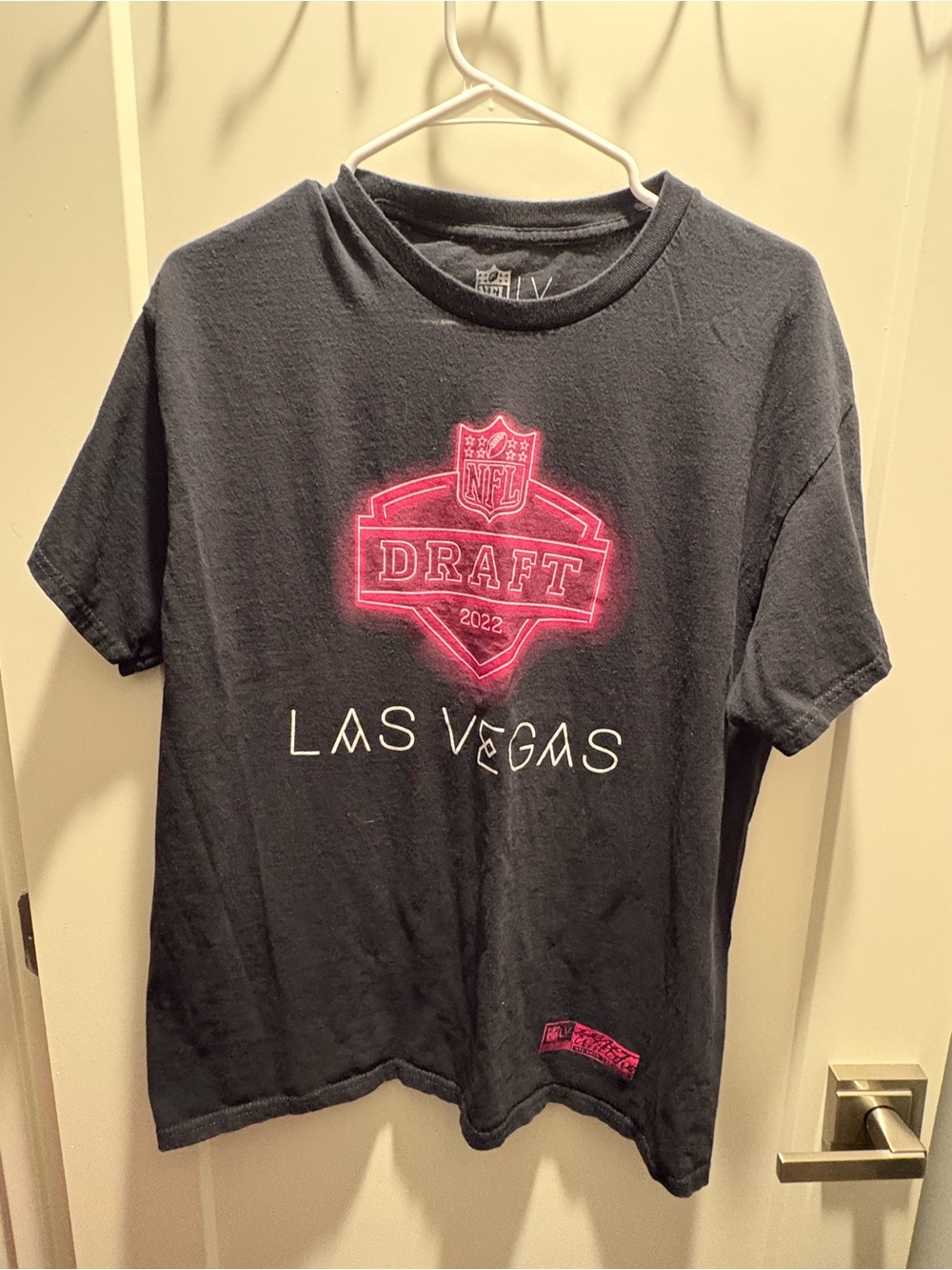 NFL Kids Short Sleeve Tee in Black with Pink Draft Logo